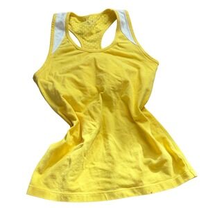 Y2K Polka dot Workout Champion Yellow Racerback Tank Top Small